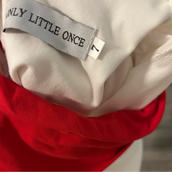 Festive Kids Snowman Dress with Red Trim - Picture 4 of 4